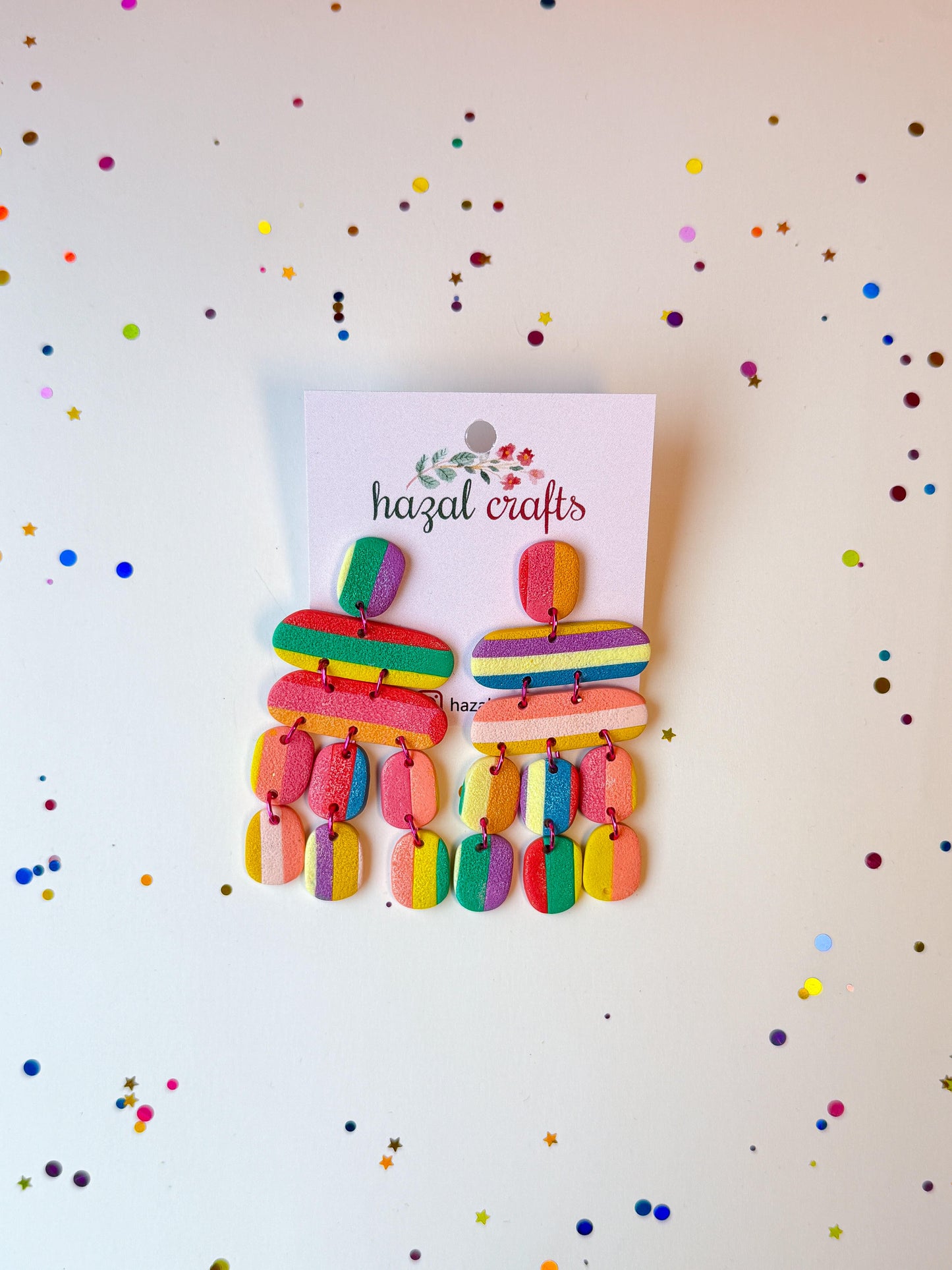 Rainbow Stripes Drop Dangle Earrings