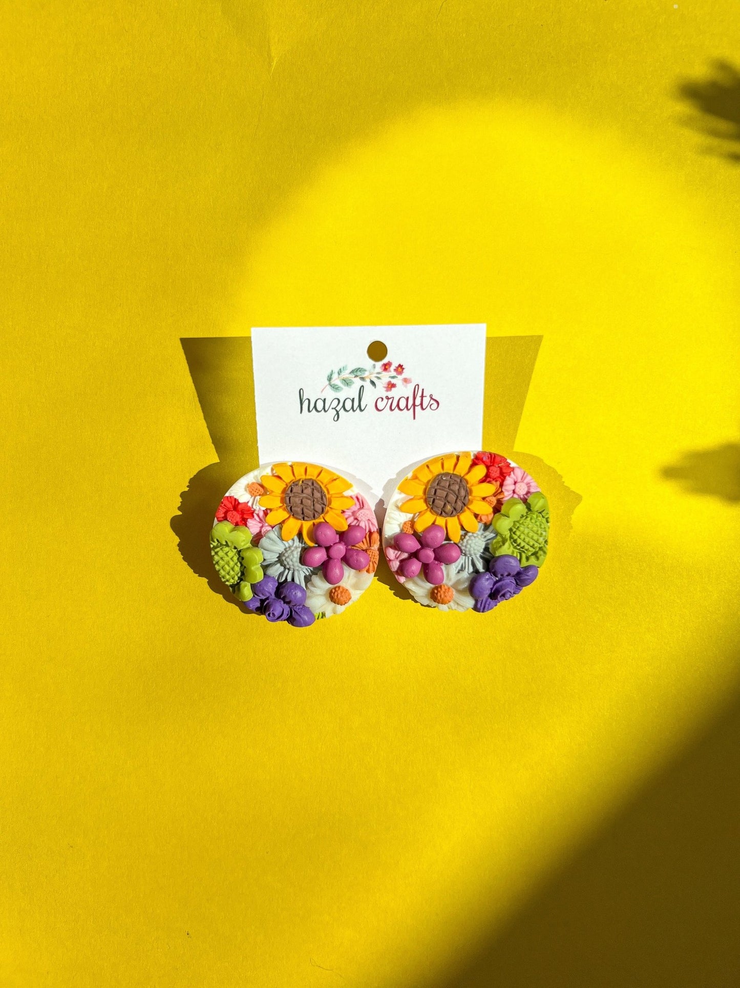 Birthday Bouquet Statement Earrings - hazalcrafts