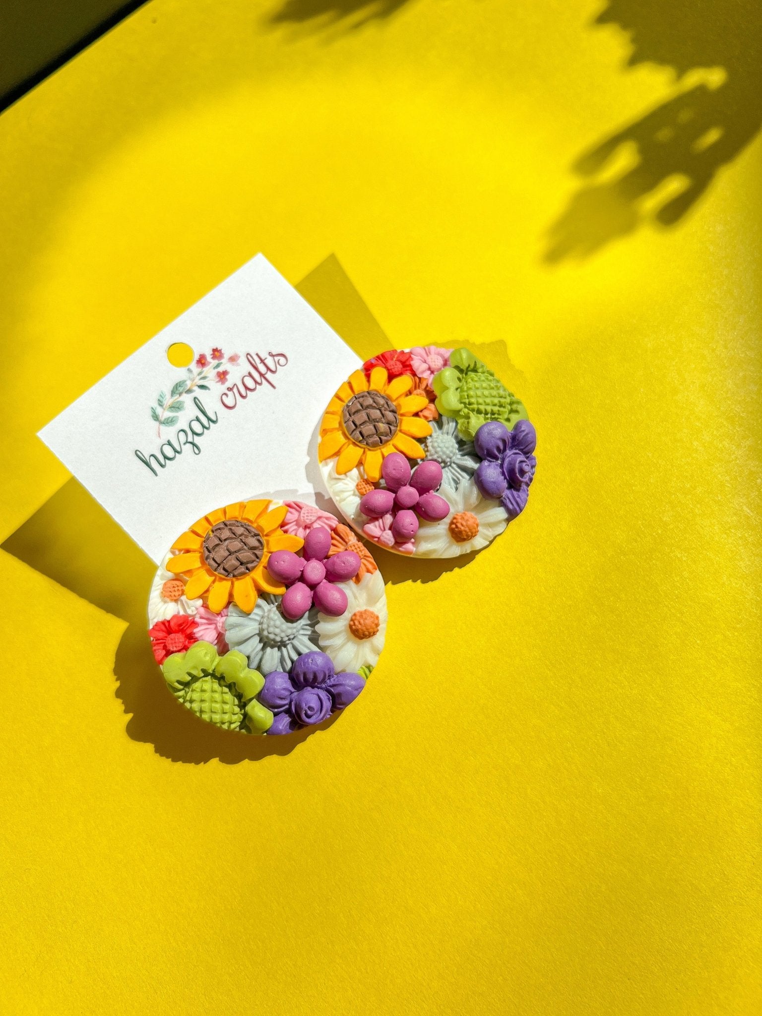 Birthday Bouquet Statement Earrings - hazalcrafts