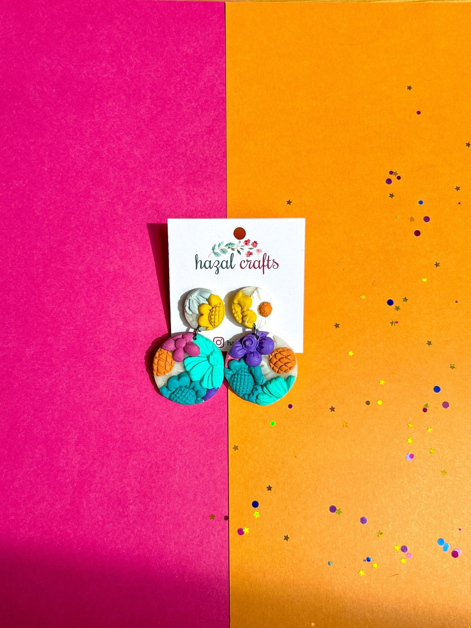 Colorful Botanical Garden Dangles - hazalcrafts