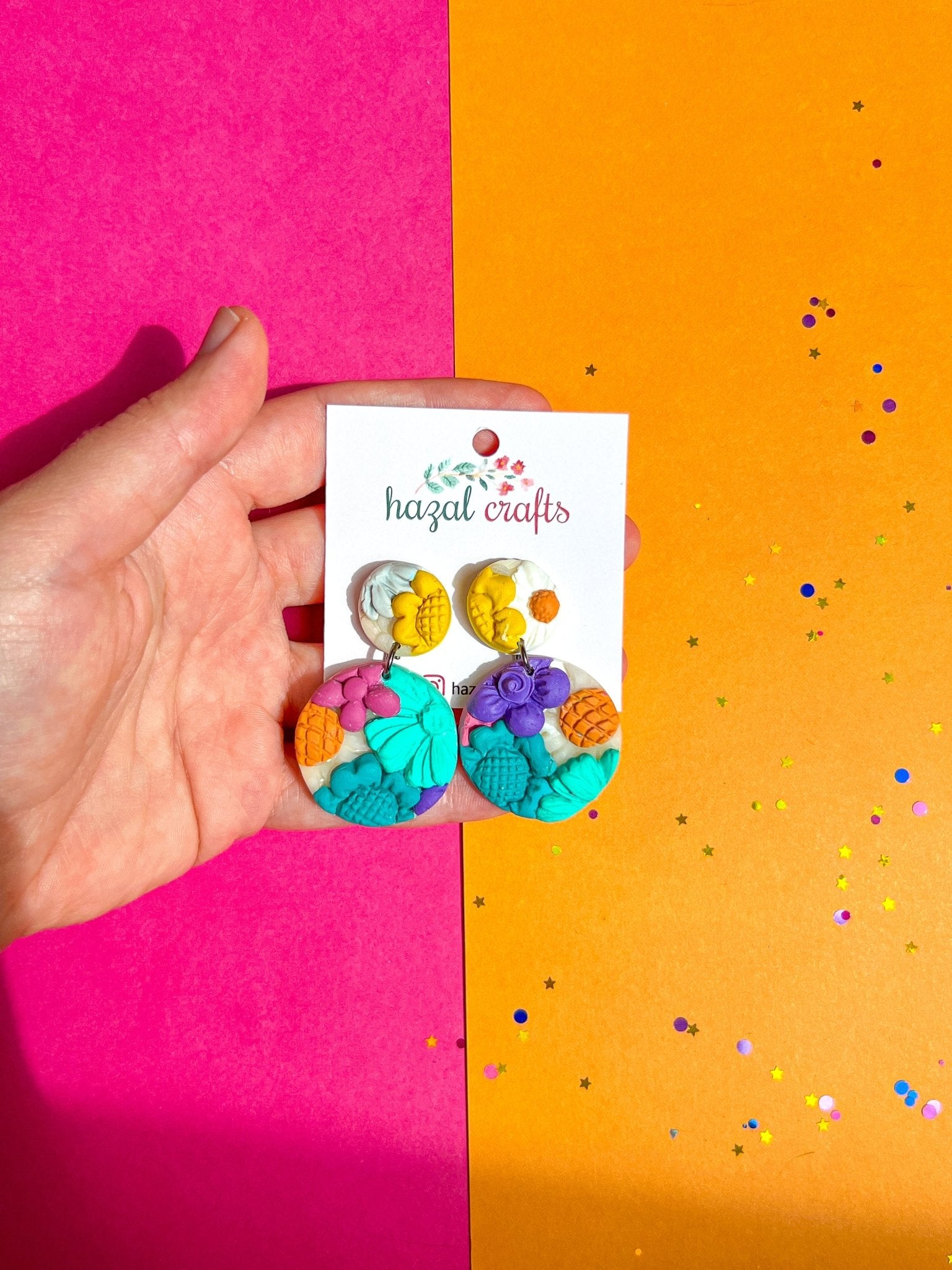 Colorful Botanical Garden Dangles - hazalcrafts