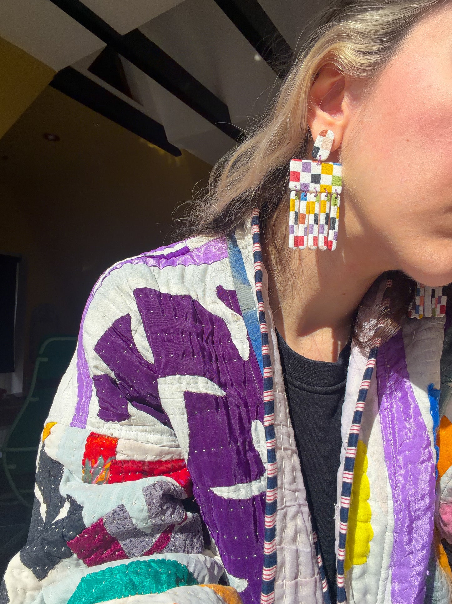 Pixel Glitch Dangle Earrings