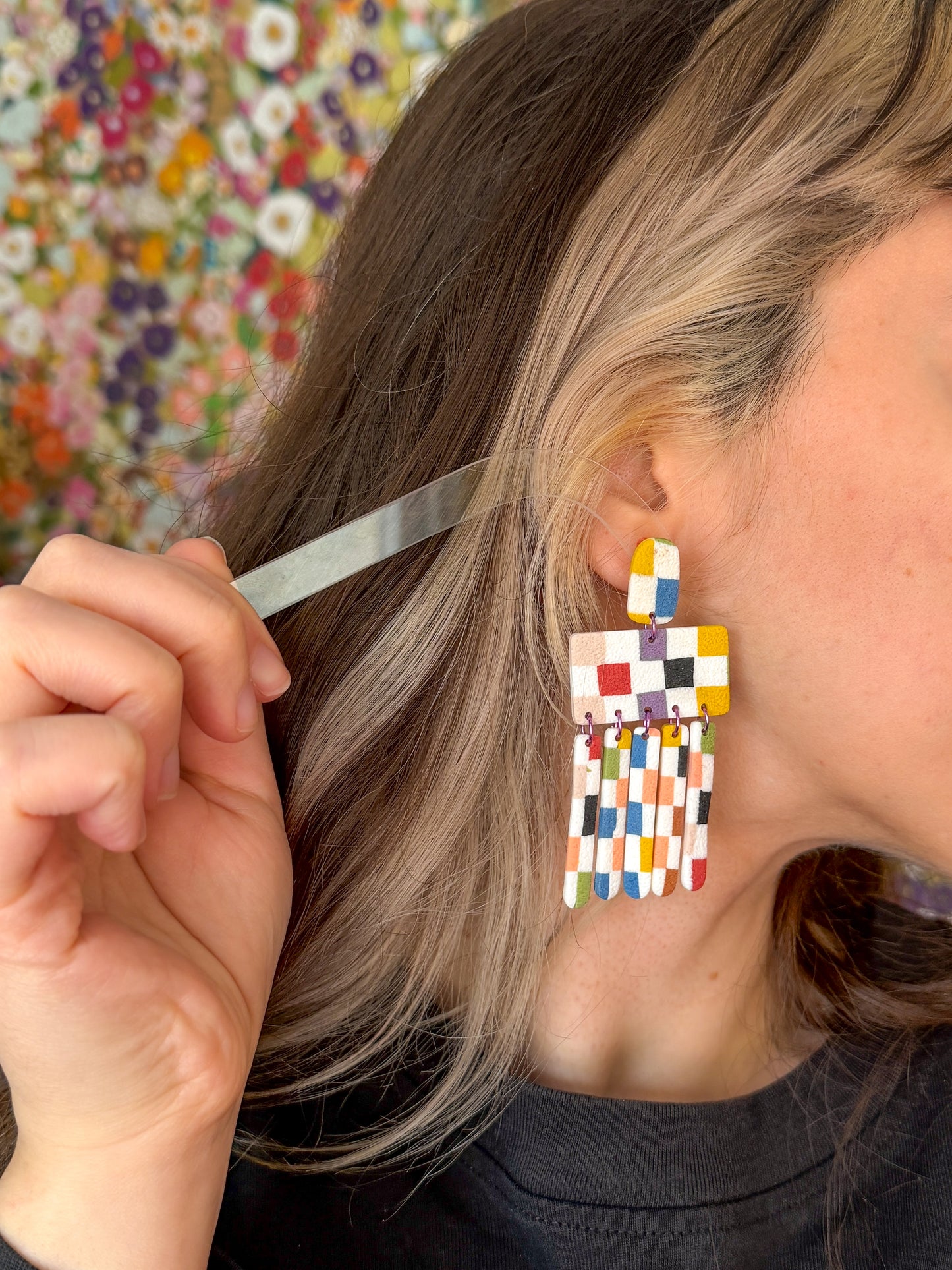 Pixel Glitch Dangle Earrings