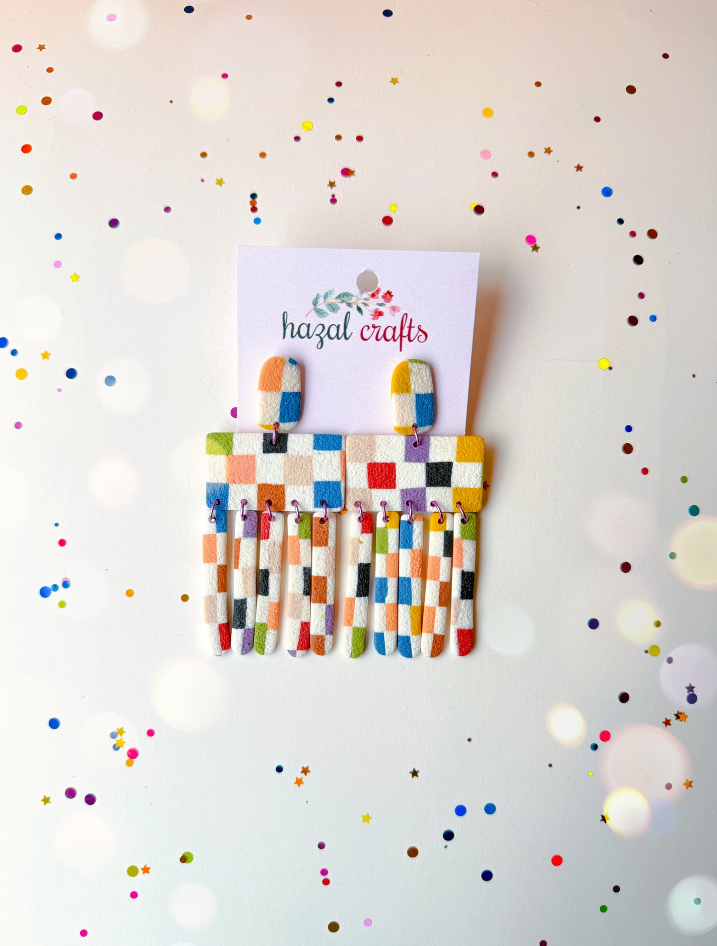 Pixel Glitch Dangle Earrings