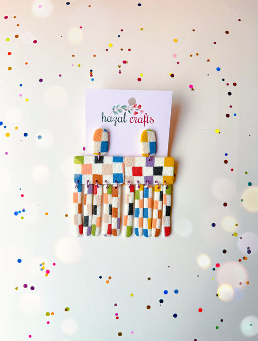 Pixel Glitch Dangle Earrings