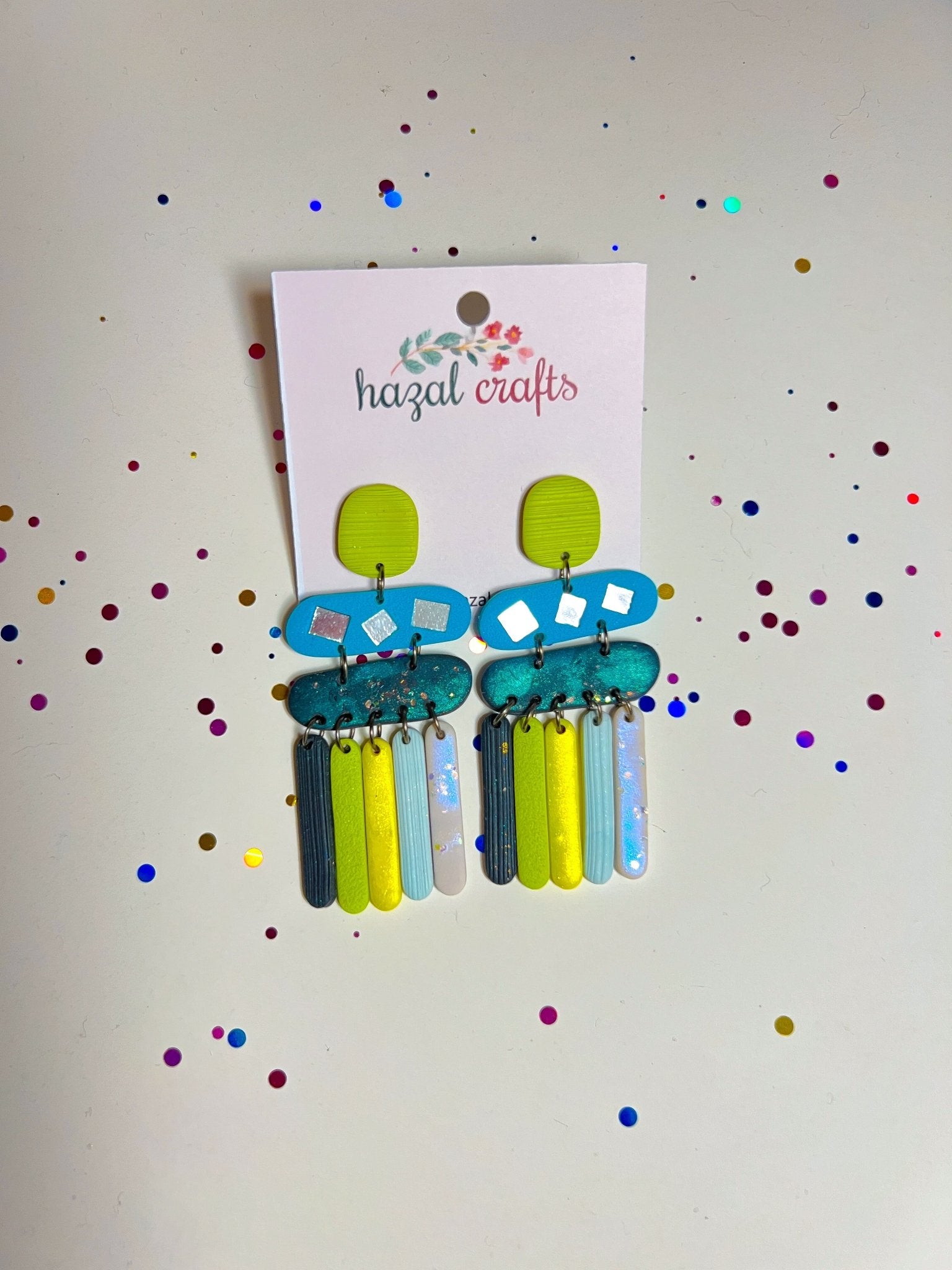 Retro Pop Dangle Earrings - hazalcrafts