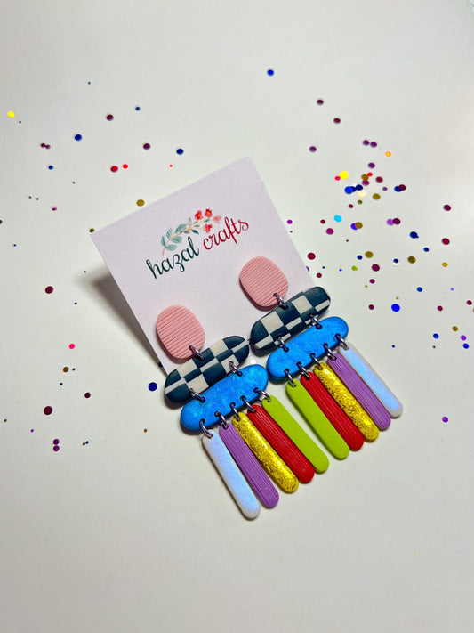 Retro Pop Dangle Earrings - hazalcrafts