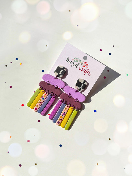 Lavender Joy - Retro Pop Dangle Earring Series
