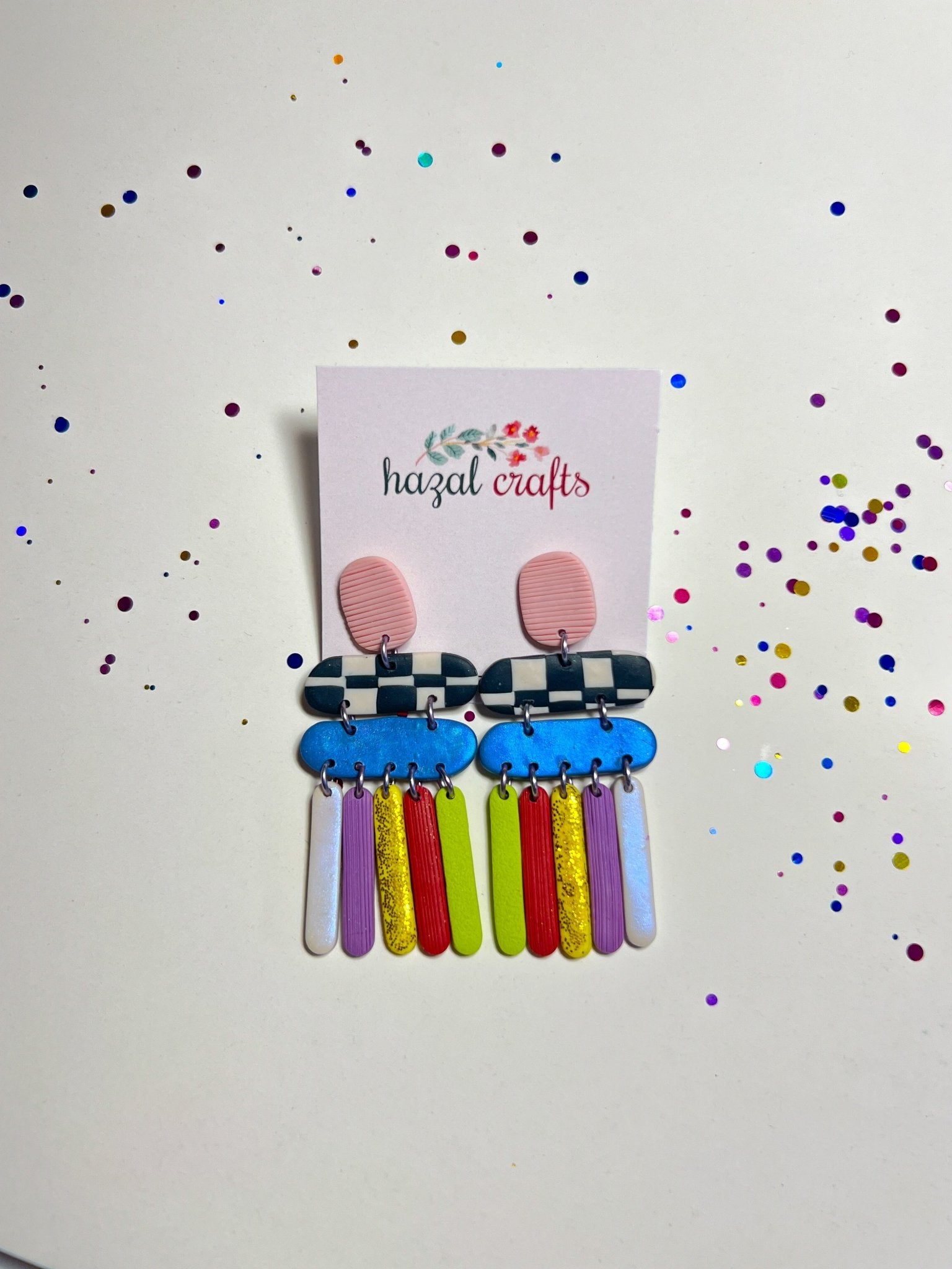 Retro Pop Dangle Earrings - hazalcrafts