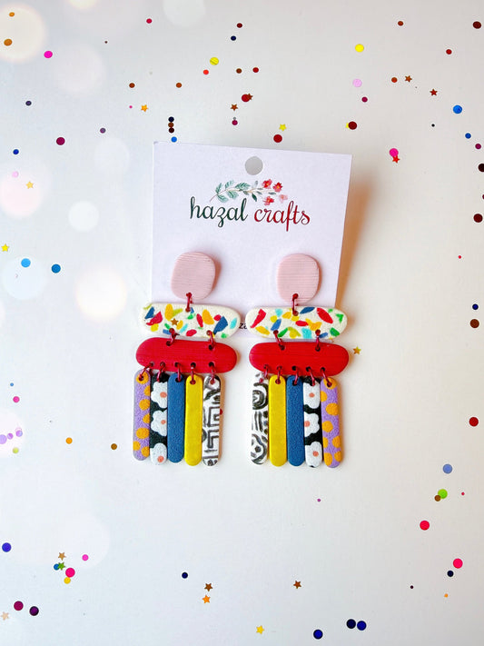 Terrazzo Jungle - Retro Pop Dangle Earring Series