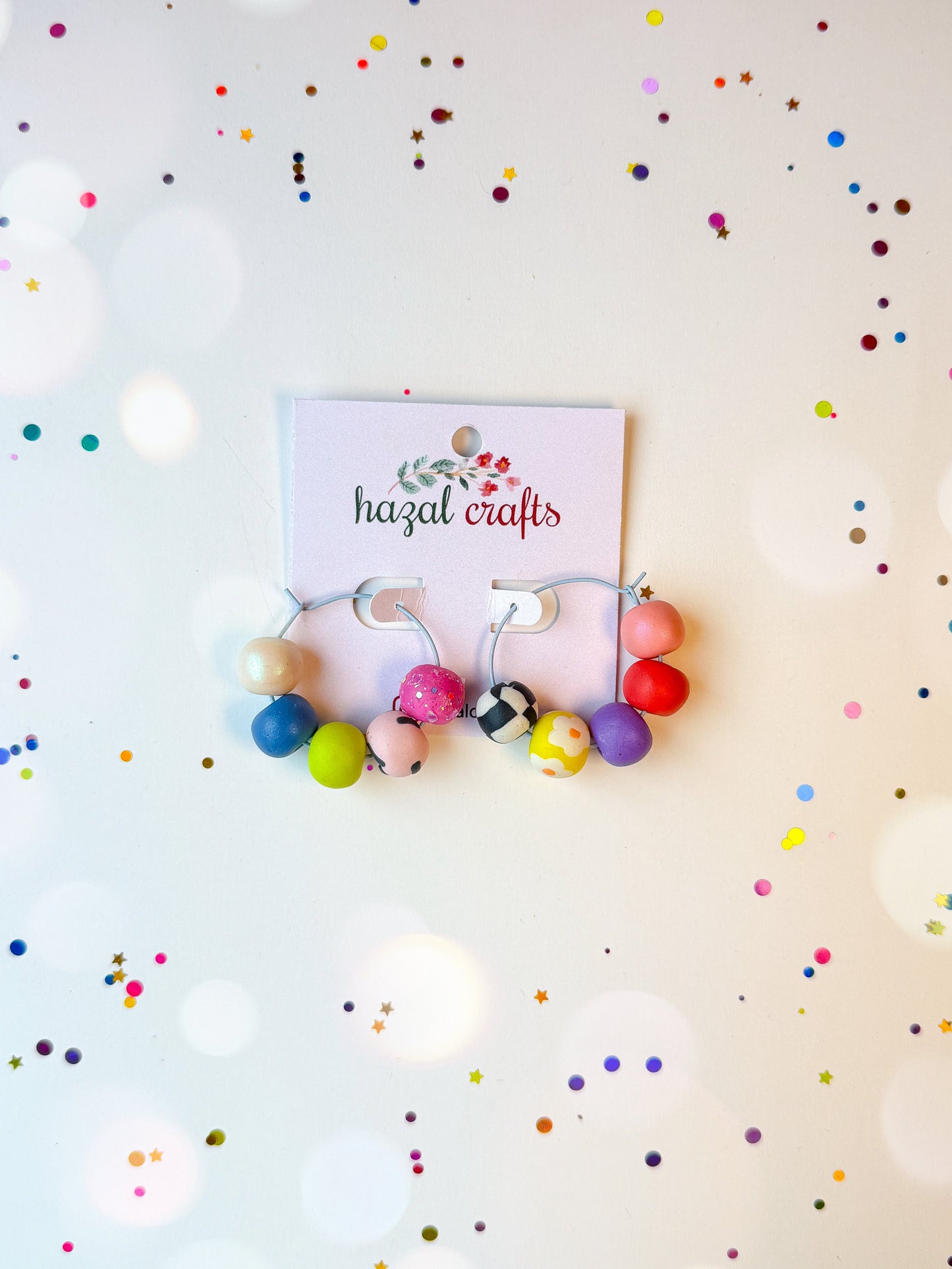 Super Funky Hand-rolled Beaded Hoops