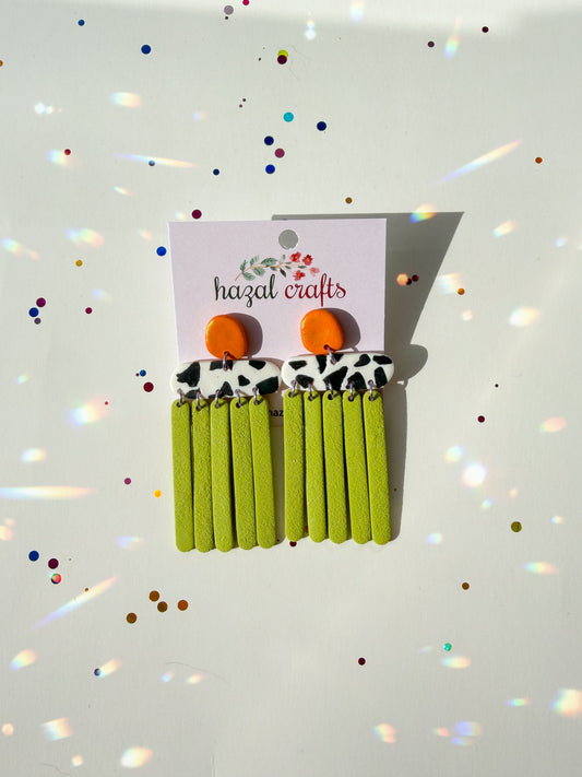 Tribal Matcha Dangle Earrings