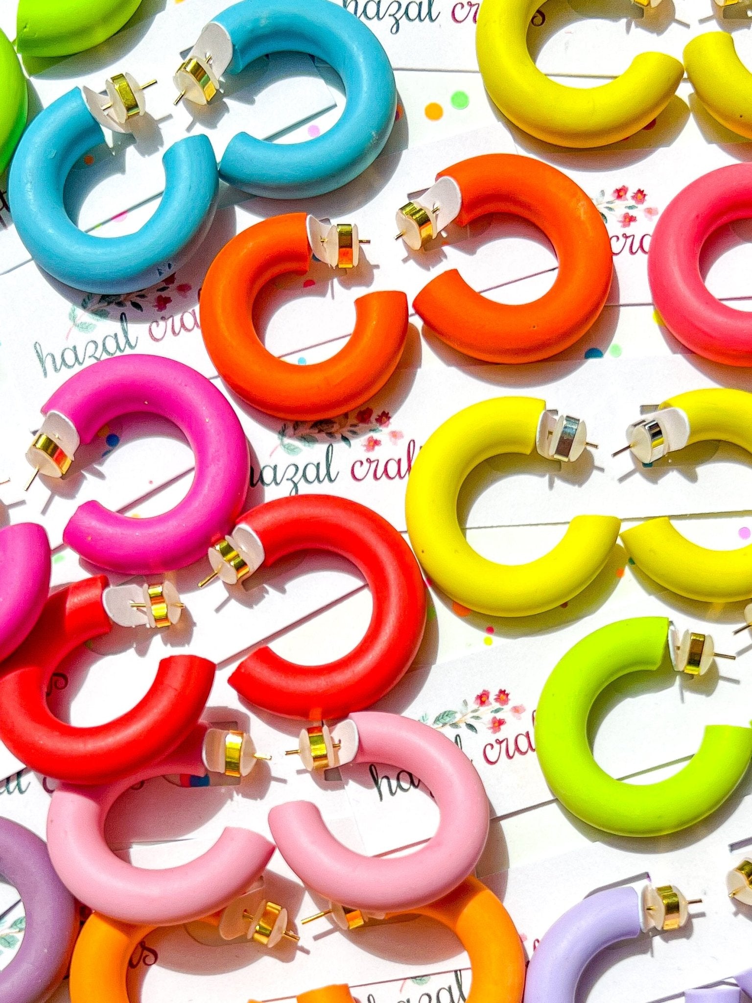 Colorful Basic Chunky Hoops - hazalcrafts