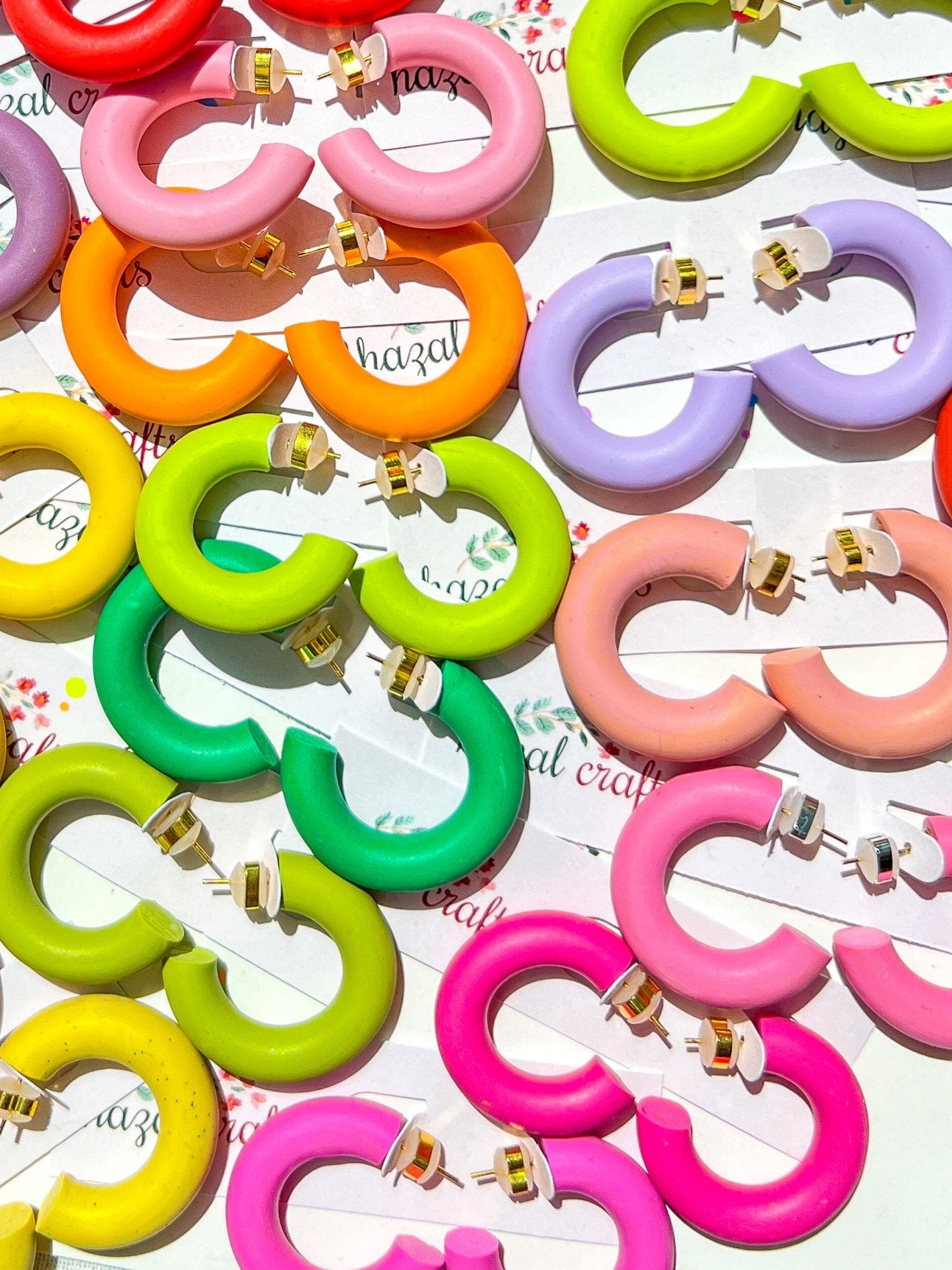 Colorful Basic Chunky Hoops - hazalcrafts